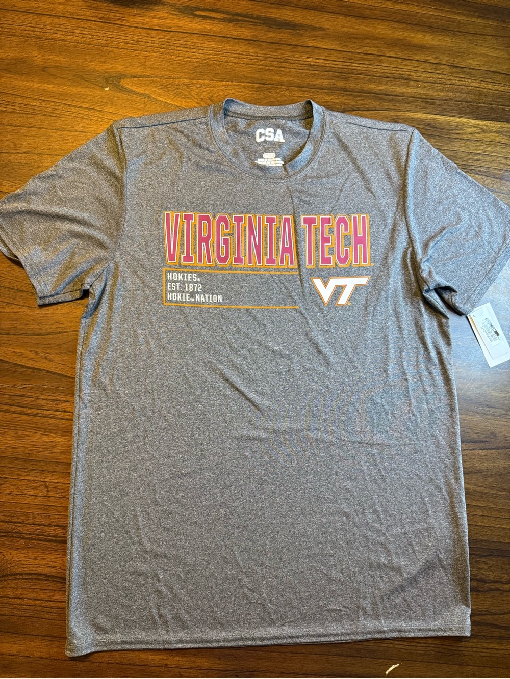 Virginia Tech Grey Graphic Tee with VT Logo